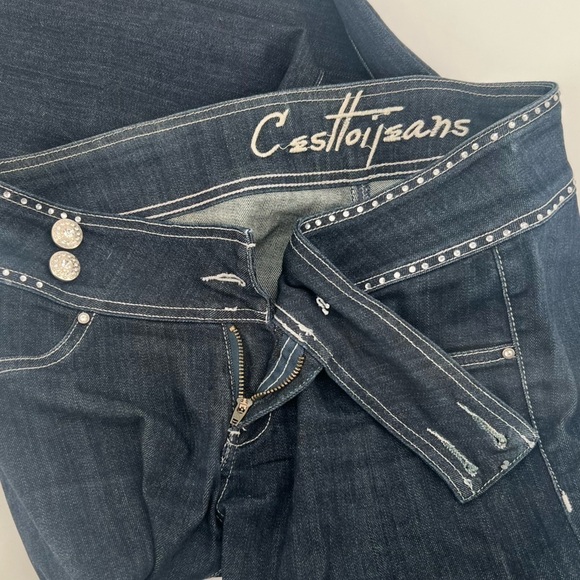 Ces’t Toi Wide Leg Embellished Jeans Size 9 Women’s - Picture 6 of 7